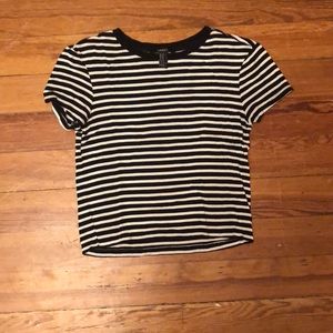 Striped crop tee